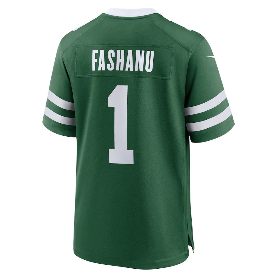 New York Jets #1 Olu Fashanu 2024 Draft First Round Pick Player Game Jersey - Gotham Green American Football Jerseys