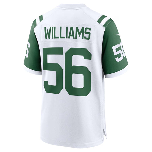 New York Jets #56 Quincy Williams Classic Alternate Player Game Jersey - White American Football Jerseys