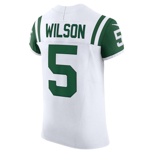 New York Jets #5 Garrett Wilson Classic Alternate Vapor F.U.S.E. Elite Jersey - White American Football Jerseys