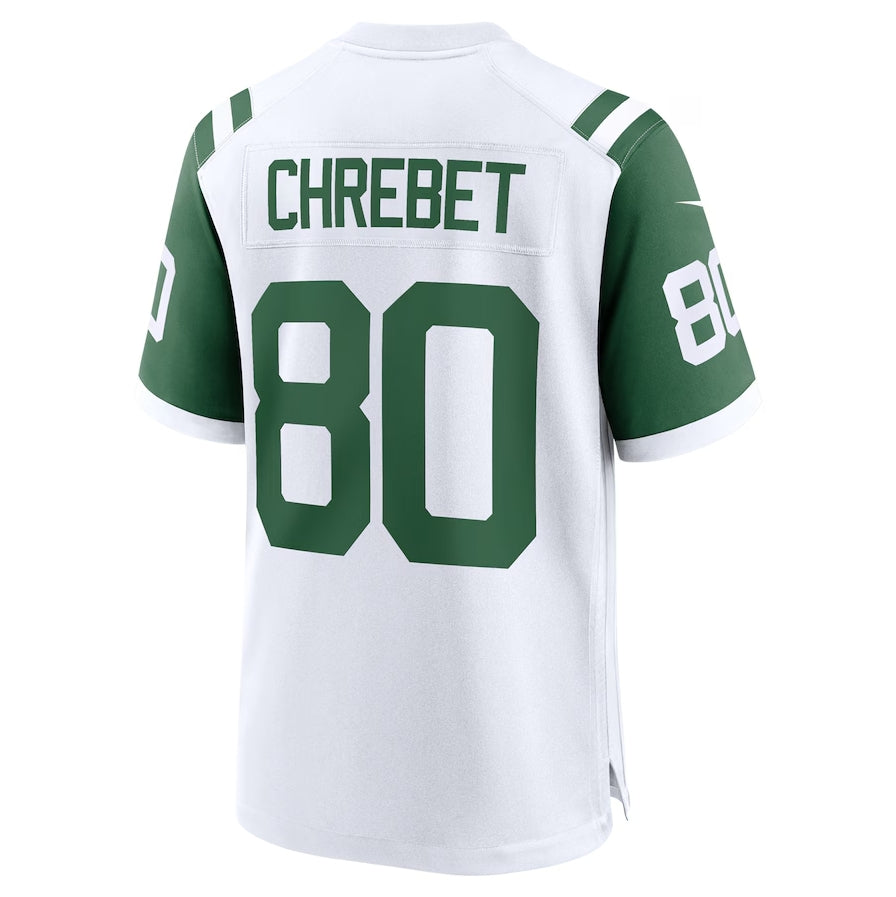 New York Jets #80 Wayne Chrebet Classic Alternate Retired Player Game Jersey - White American Football Jerseys