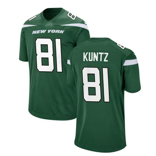 New York Jets #81 Zack Kuntz Game Jersey - Gotham Green Stitched American Football Jerseys