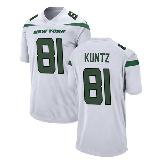 New York Jets #81 Zack Kuntz Game Jersey - White Stitched American Football Jerseys