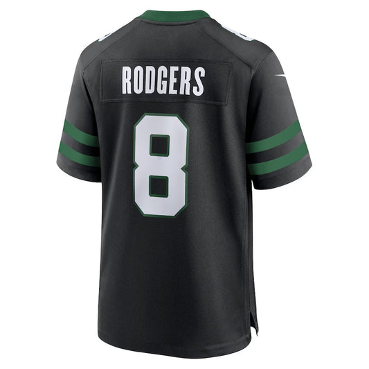 New York Jets #8 Aaron Rodgers Alternate Game Jersey - Legacy Black American Football Jerseys