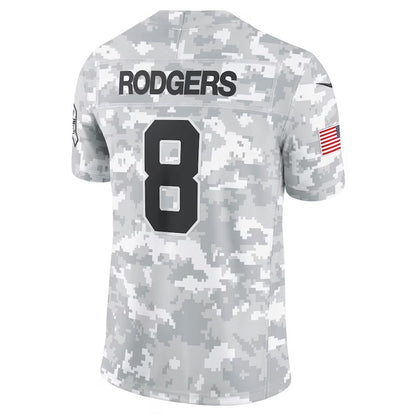 New York Jets #8 Aaron Rodgers Arctic Camo 2024 Salute to Service Limited Stitched American Football Jerseys