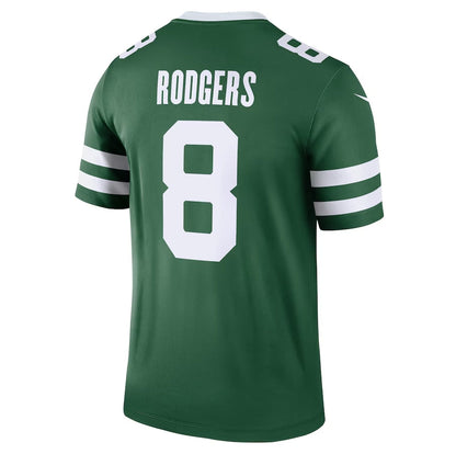 New York Jets #8 Aaron Rodgers Legend Jersey - Legacy Green American Football Jerseys