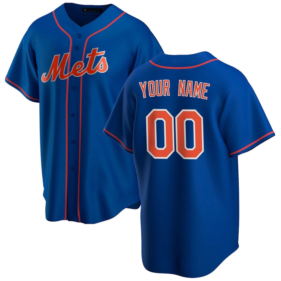 New York Mets Royal Alternate Replica Custom Jersey Baseball Jerseys