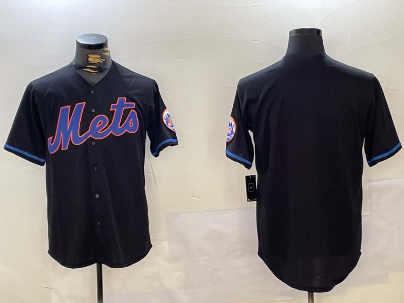 New York Mets Team Big Logo Graphite 2024 City Connect Limited Stitched Baseball Jersey