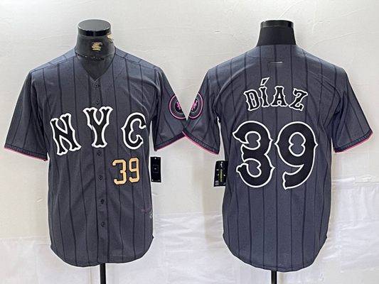 New York Mets #39 Edwin Diaz Gray 2024 City Connect Cool Base Baseball Jersey