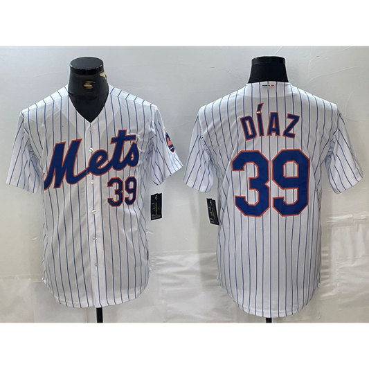 New York Mets #39 Edwin Diaz Number White Stitched Cool Base Baseball Jersey