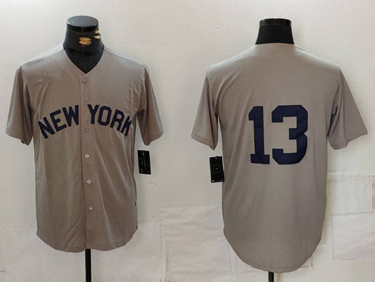 New York Yankees #13 Jazz Chisholm Jr Grey Cool Base Stitched Baseball Jerseys