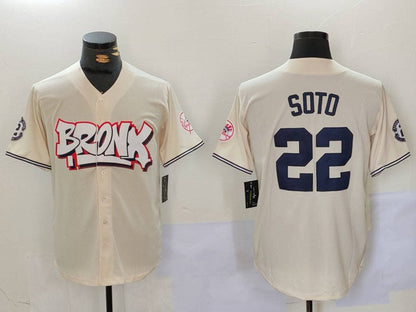 New York Yankees #22 Juan Soto Cream Limited Stitched Baseball Jersey