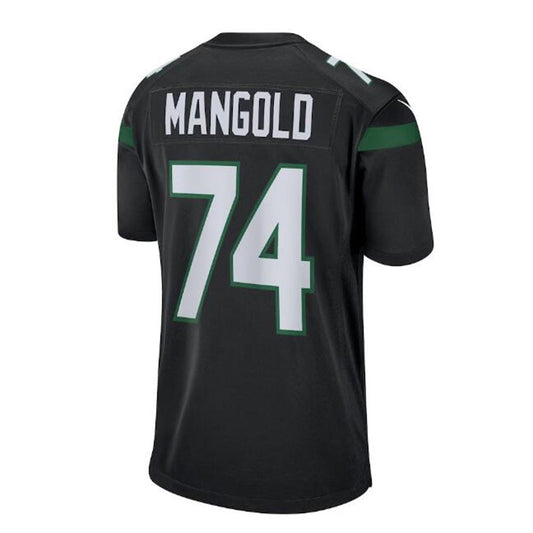 New York Jets #74 Nick Mangold Retired Player Game Jersey - Black Stitched American Football Jerseys