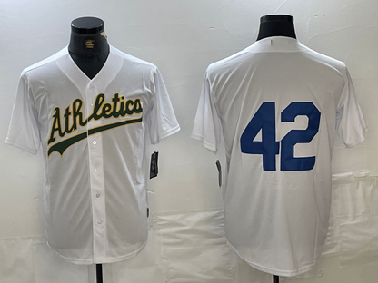 Oakland Athletics #42 Jackie Robinson White Cool Base Stitched Baseball Jersey