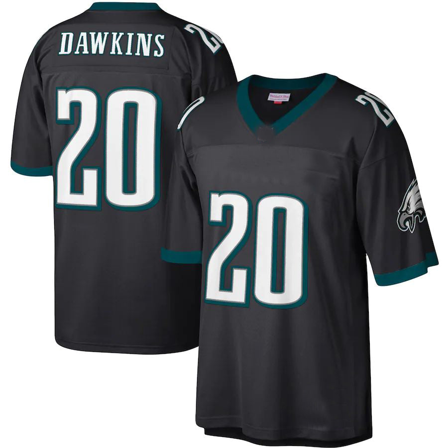 Philadelphia Eagles #20 Brian Dawkins Mitchell & Ness Black Legacy Replica Jersey Stitched American Football Jerseys