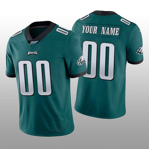 Custom Philadelphia Eagles Midnight Green Vapor Limited 100th Season Jersey Stitched American Football Jerseys