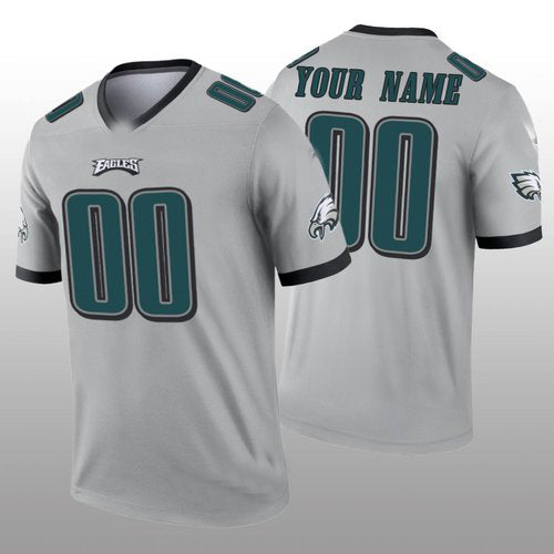 Custom Philadelphia Eagles Silver Inverted Legend Jersey Stitched American Football Jerseys