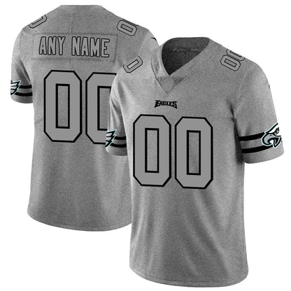 Custom Philadelphia Eagles 2019 Gray Gridiron Gray Vapor Untouchable Limited Jersey Stitched American Football Jerseys