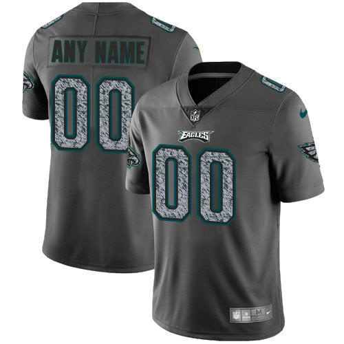 Custom Philadelphia Eagles Gray Static Vapor Untouchable Stitched American Football Jerseys