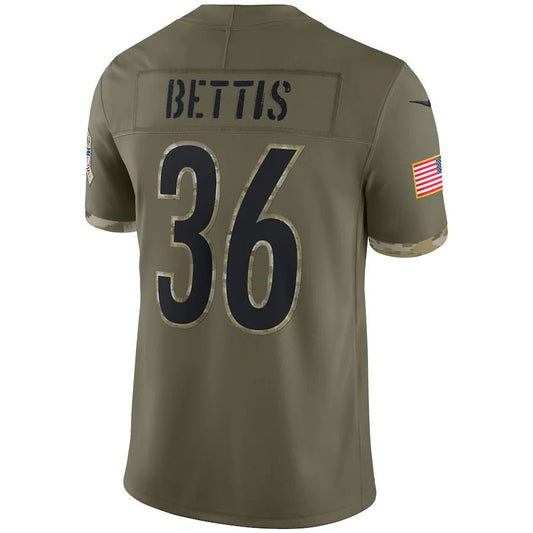 Pittsburgh Steelers #36 Jerome Bettis Olive 2022 Salute To Service Retired Player Limited Jersey Stitched American Football Jerseys