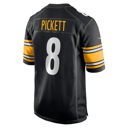 Pittsburgh Steelers #8 Kenny Pickett Black 2022 Draft First Round Pick Game Jersey Stitched American Football Jerseys