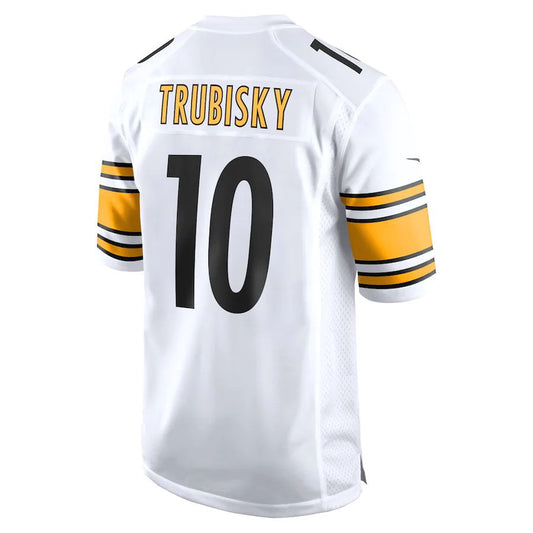 Pittsburgh Steelers #10 Mitchell Trubisky  White Game Player Jersey Stitched American Football Jerseys