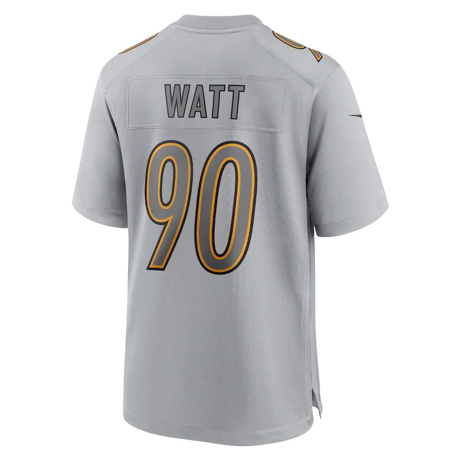 Pittsburgh Steelers #90 T.J. Watt Gray Atmosphere Fashion Game Jersey Stitched American Football Jerseys