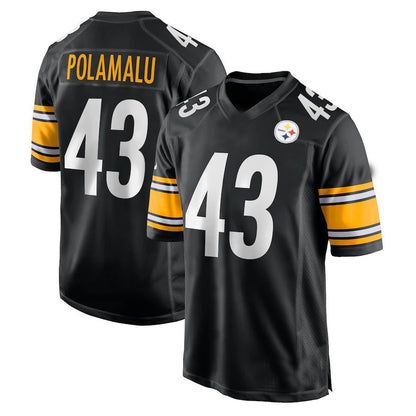 Pittsburgh Steelers #43 Troy Polamalu  Black Retired Player Game Jersey Stitched American Football Jerseys