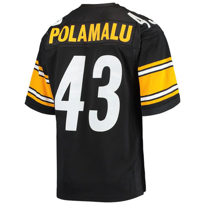 Pittsburgh Steelers #43 Troy Polamalu Mitchell & Ness Black 2007 Authentic Retired Player Jersey Stitched American Football Jerseys