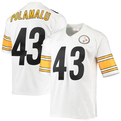 Pittsburgh Steelers #43 Troy Polamalu Mitchell & Ness White 2005 Legacy Replica Jersey Stitched American Football Jerseys