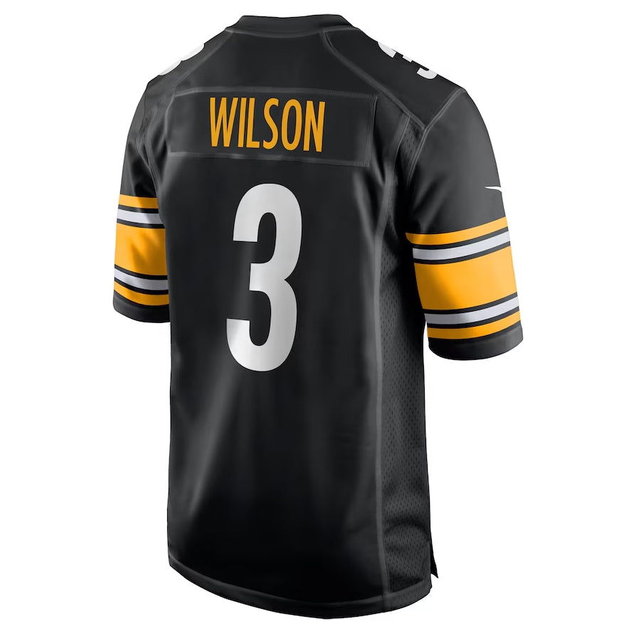 Pittsburgh Steelers #3 Russell Wilson Game Jersey â€?Black Stitched American Football Jerseys