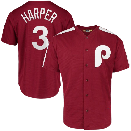 Philadelphia Phillies Maroon Cooperstown Team Jersey