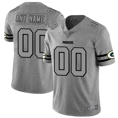 Custom Green Bay PackersPackers 2019 Gray Gridiron Gray Vapor Untouchable Limited Jersey Stitched American Football Jerseys