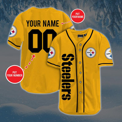 Personalized Football Pittsburgh Steelers Baseball Jersey, Hot Summer Fashion, Baseball Jersey New Shirt For The Fans