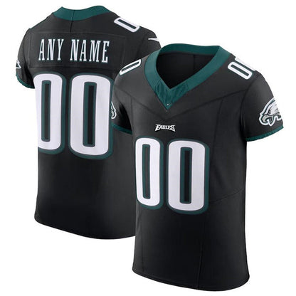 Custom Philadelphia Eagles Black Scarlet Vapor F.U.S.E. Elite  Jersey Stitched American Football Jerseys