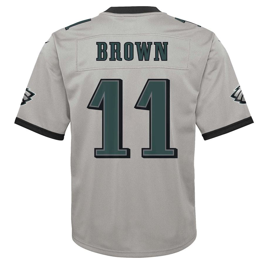 Philadelphia Eagles #11 A.J. Brown Silver Inverted Game Jersey Stitched American Football Jerseys