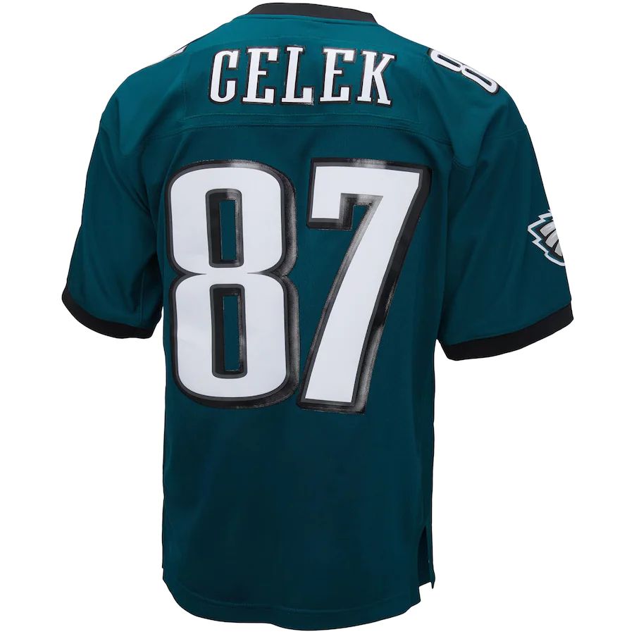 Philadelphia Eagles #87 Brent Celek Mitchell & Ness Midnight Green 2009 Legacy Replica Jersey Stitched American Football Jerseys