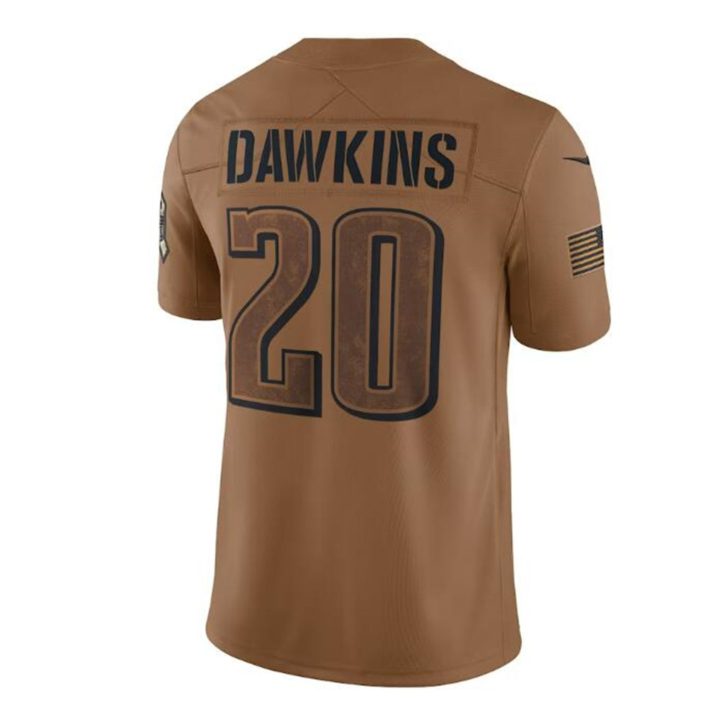 Philadelphia Eagles #20 Brian Dawkins Brown 2023 Salute To Service Retired Player Limited Jersey Stitched American Football Jerseys