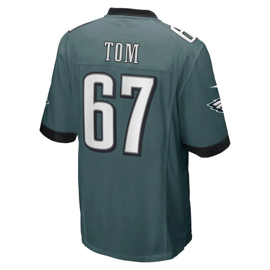 Philadelphia Eagles #67 Cameron Tom Midnight Green Game Player Jersey Stitched American Football Jerseys