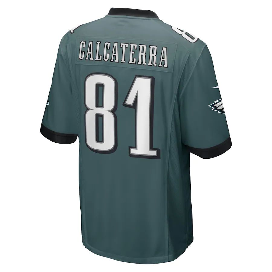 Philadelphia Eagles #81 Grant Calcaterra Midnight Green Game Player Jersey Stitched American Football Jerseys