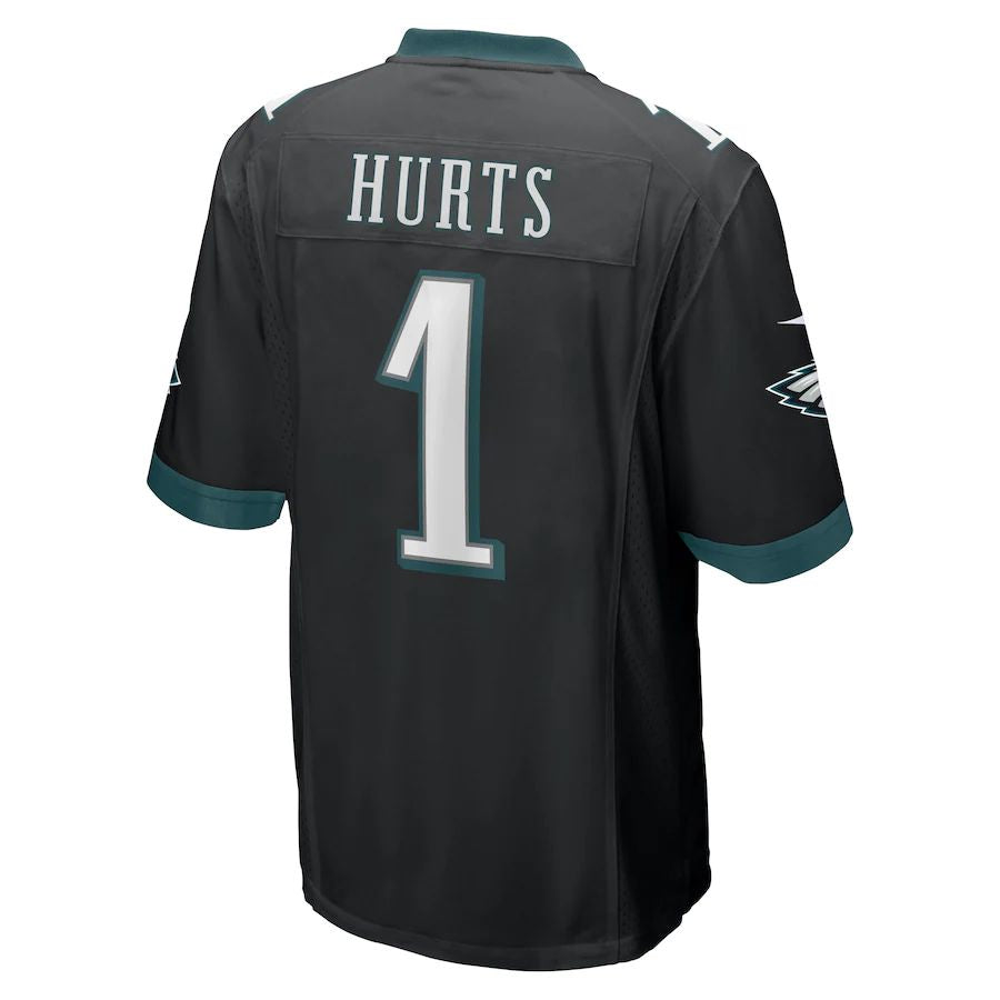 Philadelphia Eagles #1 Jalen Hurts Black Game Jersey Stitched American Football Jerseys