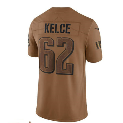 Philadelphia Eagles #62 Jason Kelce Brown 2023 Salute To Service Limited Jersey Stitched American Football Jerseys