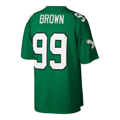 Philadelphia Eagles #99 Jerome Brown Mitchell & Ness Kelly Green Big & Tall 1990 Retired Player Replica Jersey Stitched American Football Jerseys