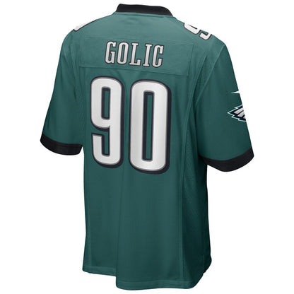 Philadelphia Eagles #90 Mike Golic Midnight Green Game Retired Player Jersey Stitched American Football Jerseys