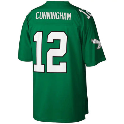 Philadelphia Eagles #12 Randall Cunningham Mitchell & Ness Kelly Green Big & Tall 1990 Retired Player Replica Jersey Stitched American Football Jerseys