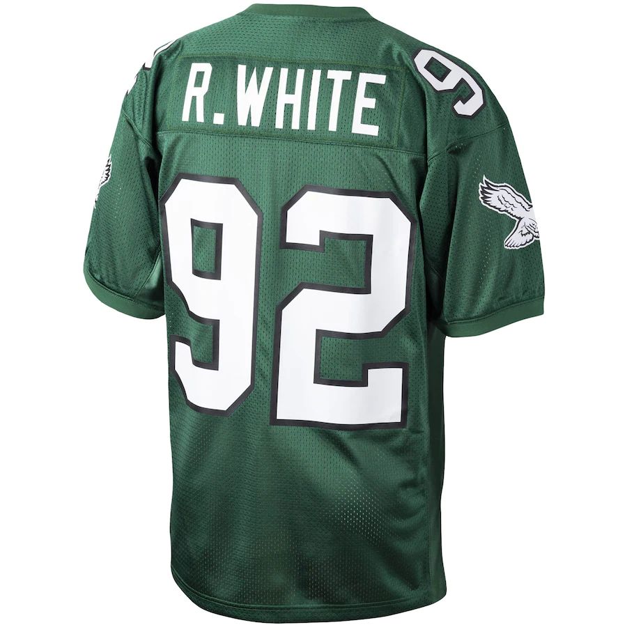 Philadelphia Eagles #92 Reggie White Mitchell & Ness Kelly Green 1992 Authentic Throwback Retired Player Jersey Stitched American Football Jerseys