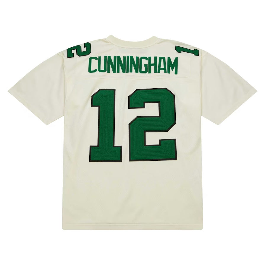 Philadelphia Eagles #12 Randall Cunningham Mitchell & Ness Chainstitch Legacy Jersey - Cream Stitched American Football Jerseys