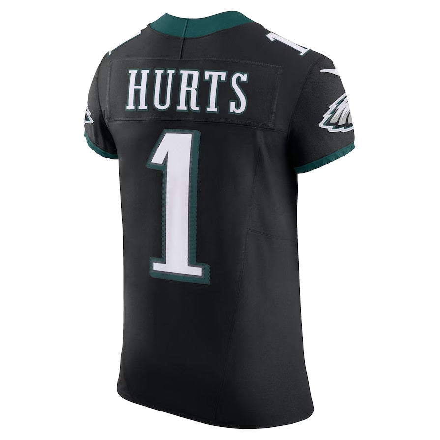 Philadelphia Eagles #1 Jalen Hurts Alternate Vapor F.U.S.E. Elite Jersey - Black American Football Jersey