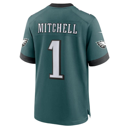 Philadelphia Eagles #1 Quinyon Mitchell 2024 Draft First Round Pick Player Game Jersey - Midnight GreenAmerican Football Jerseys