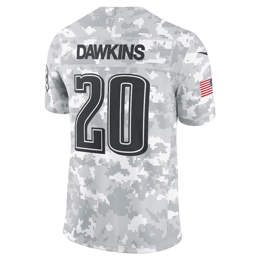 Philadelphia Eagles #20 Brian Dawkins Arctic Camo 2024 Salute to Service Limited Stitched American Football Jerseys