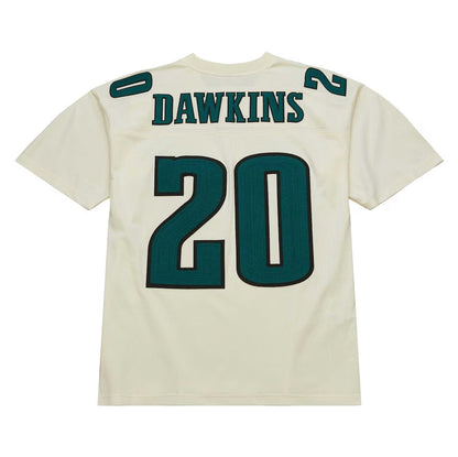 Philadelphia Eagles #20 Brian Dawkins Mitchell & Ness Chainstitch Legacy Jersey - Cream Stitched American Football Jerseys